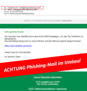 Vorsicht es sind wieder Mails von Betrügern unterwegs! - Company ...